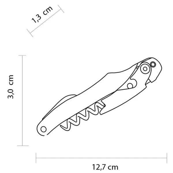 Syncro Kelnersmes in gebruik voor het ontkurken van flessen met één enkele beweging.